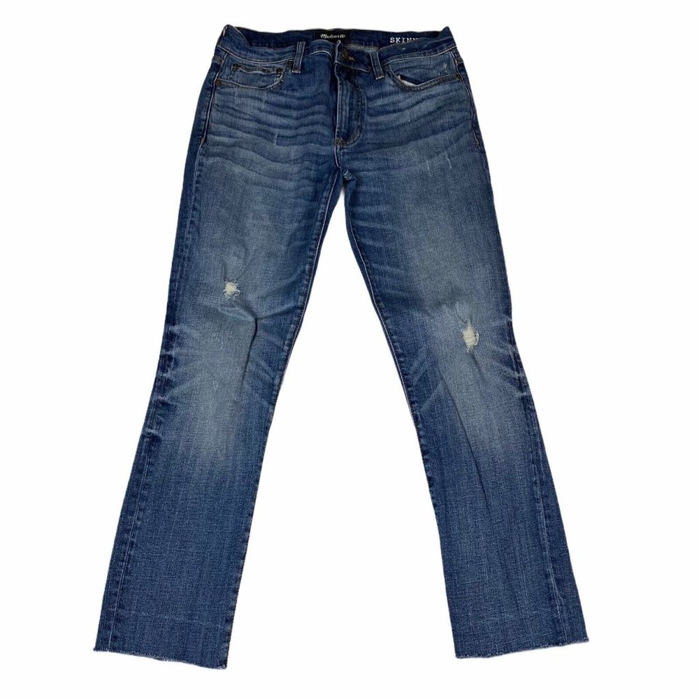 Madewell Jeans 32x32 (fit 32x29) Skinny Raw Hem‎ Shortened Stretch Denim Faded